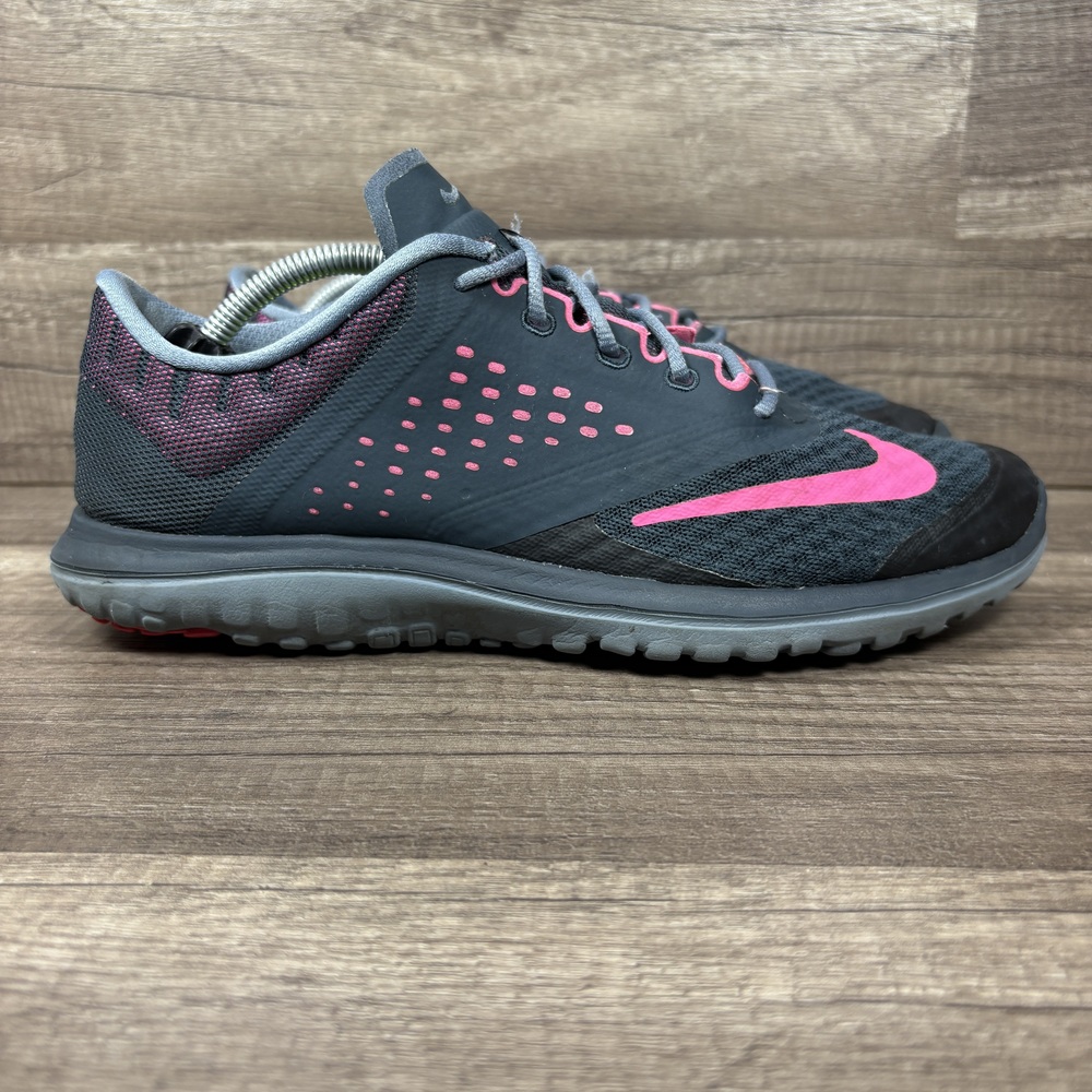 Nike FS Lite Run 2 Gray Pink Womens US Size 9.5 EUR 41 684667-005 Running Shoes